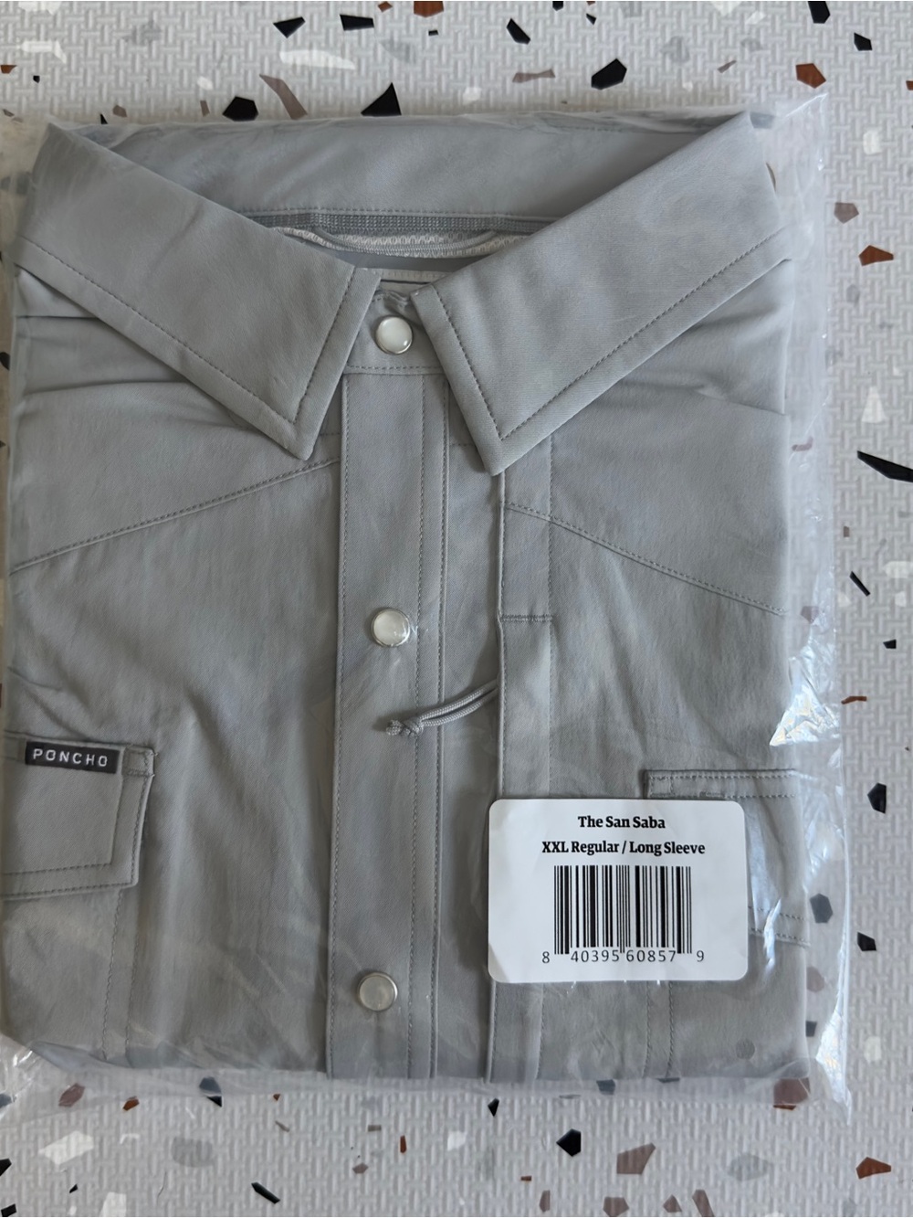 Poncho The San Saba Long Sleeve Shirt in Grey Men's Size XXL Regular Fit - Picture 9 of 10